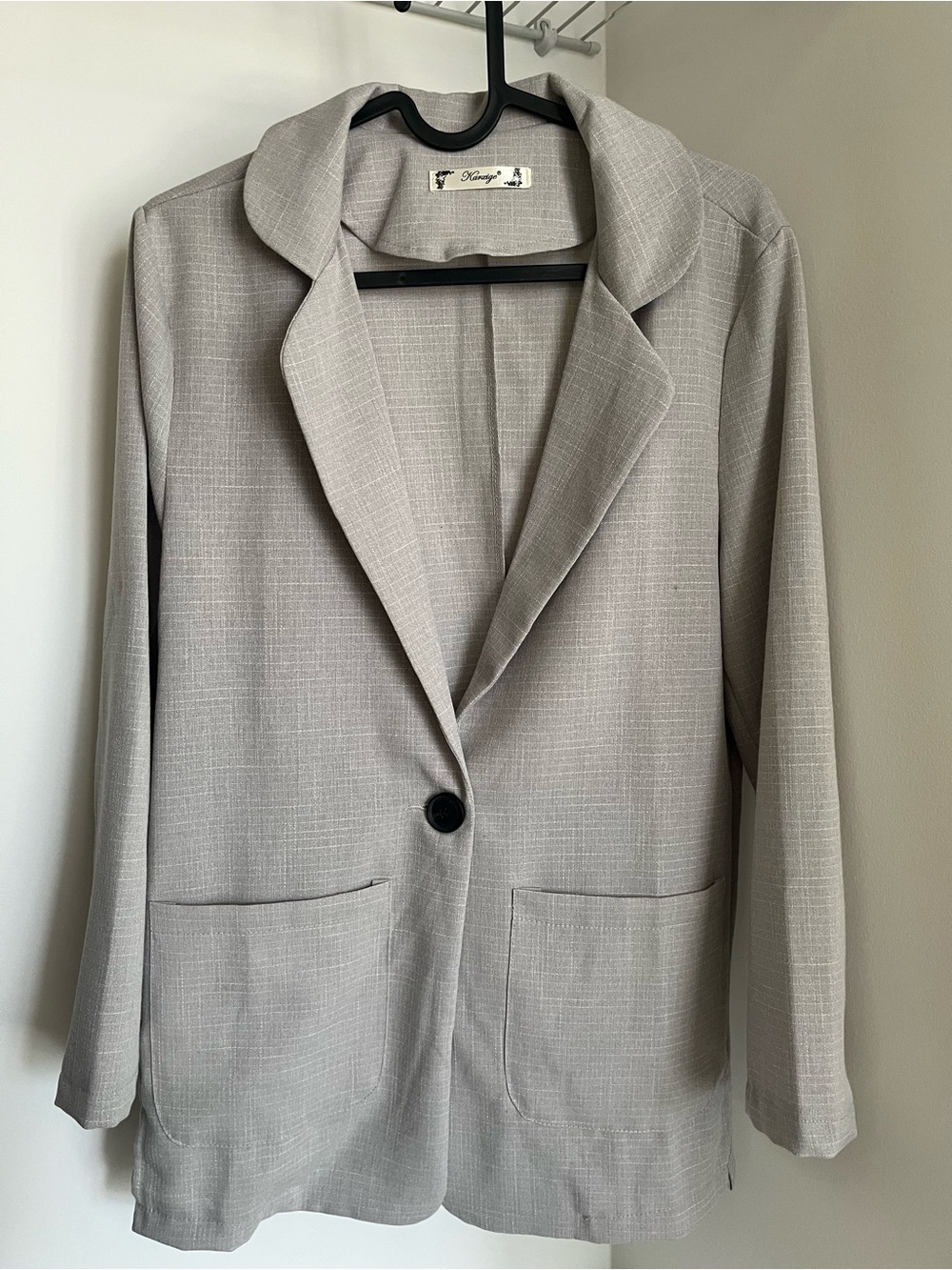 Light Gray Women's Single-Button Blazer by